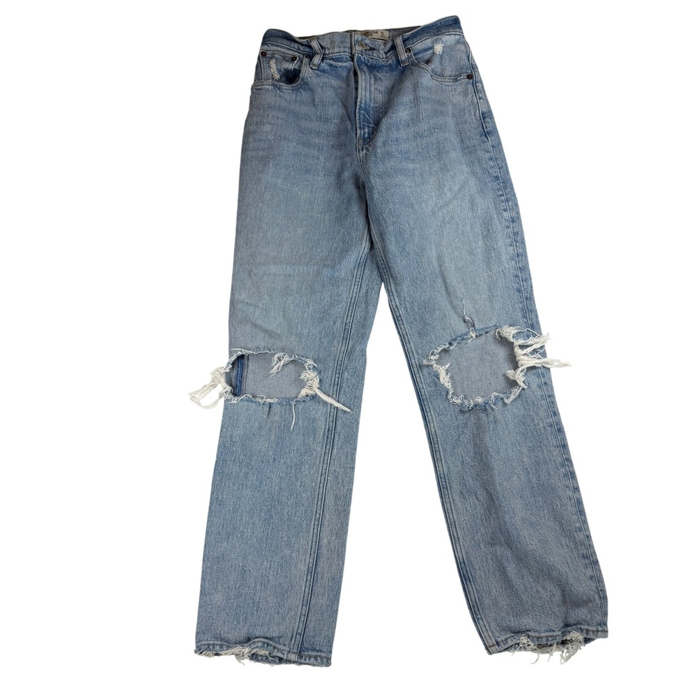 Abercrombie & Fitch The 90s Straight Ultra High Rise Distressed Jeans 27 4S